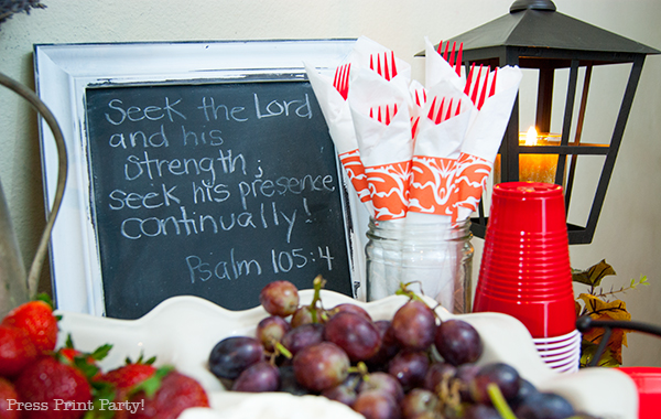 A beautiful red damask fall brunch