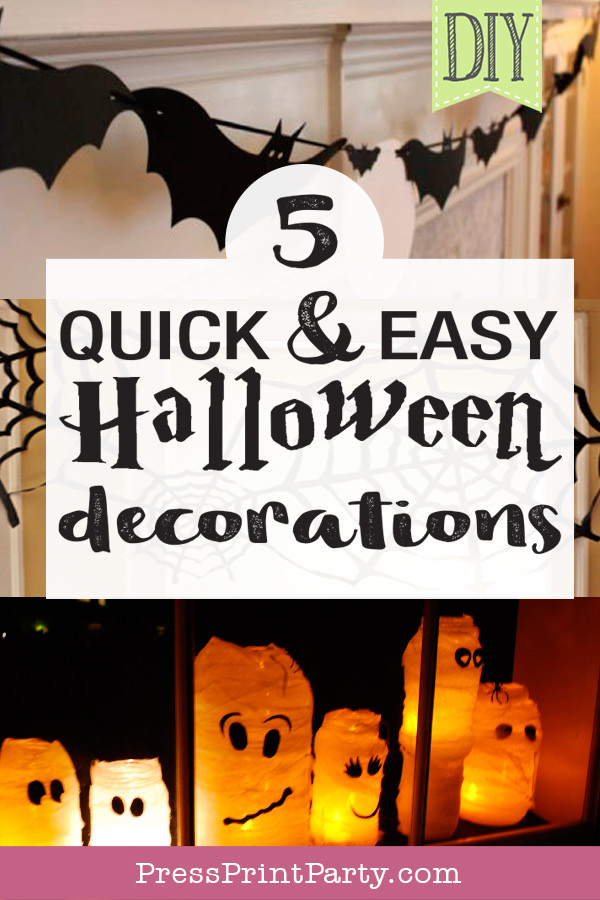 5 quick and easy Halloween Decorations - Press Print Party!