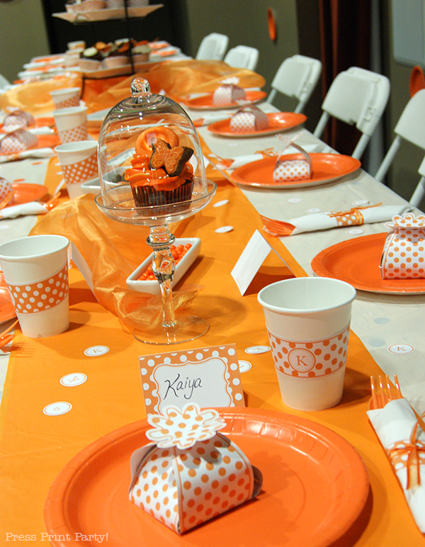 Orange Cream Tea Party with printables from Press Print Party