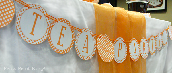 Orange Cream Tea Party with printables from Press Print Party