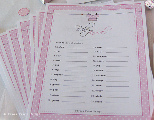 Baby Shower Pink Printables with Lady Bugs by Press Print Party