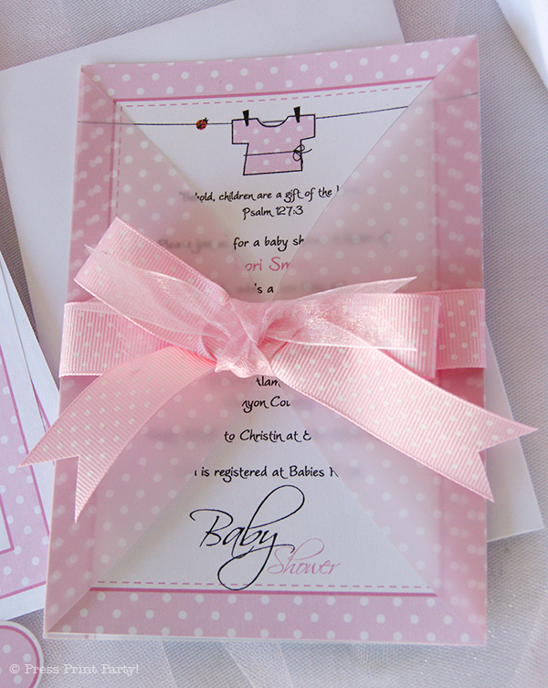 Baby Shower Pink Printables with Lady Bugs by Press Print Party