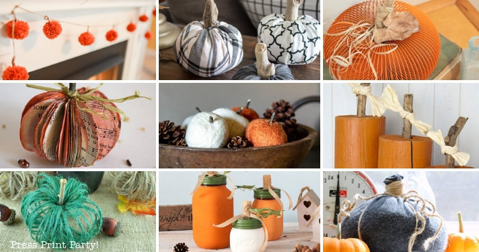 DIY No-Sew Fabric Pumpkins