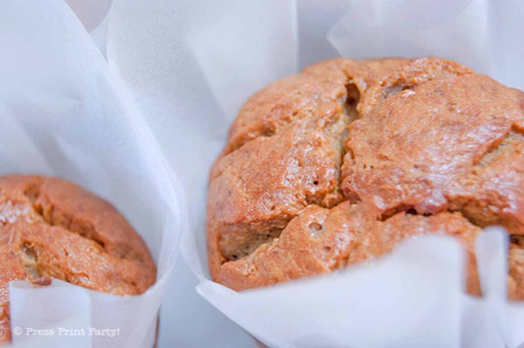 easy recipe for banana bread. cooked banana bread muffins- Press Print Party!