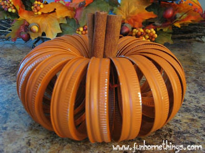 Pumpkin craft ideas -mason jar lids