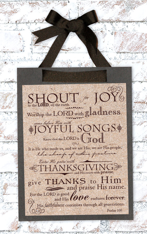 Free Printable Thanksgiving decoration psalm 100 printable wall art , thanksgiving decor ideas rustic farmhouse for living room mantle, white in a rustic frame or thanksgiving blackboard chalk print. grateful print, pdf instant download, blessed thanksgiving, by Press Print Party