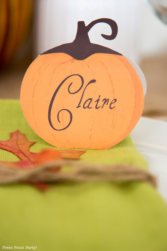 Rustic Thanksgiving place cards - Press Print Party!