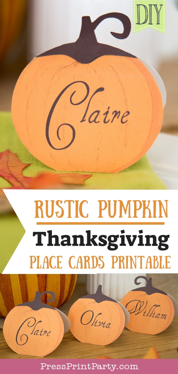 Rustic Thanksgiving place cards - Press Print Party!