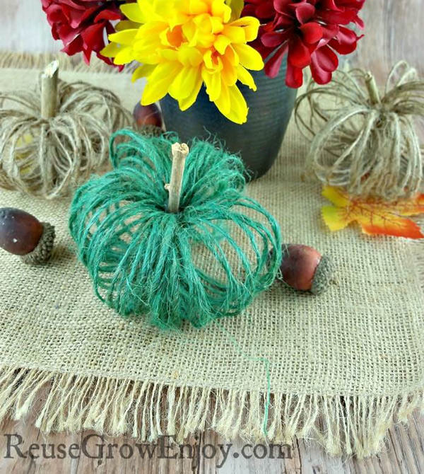 Pumpkin craft ideas - twine pumpkin