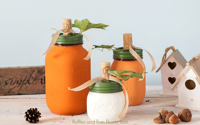 Pumpkin craft ideas mason jars