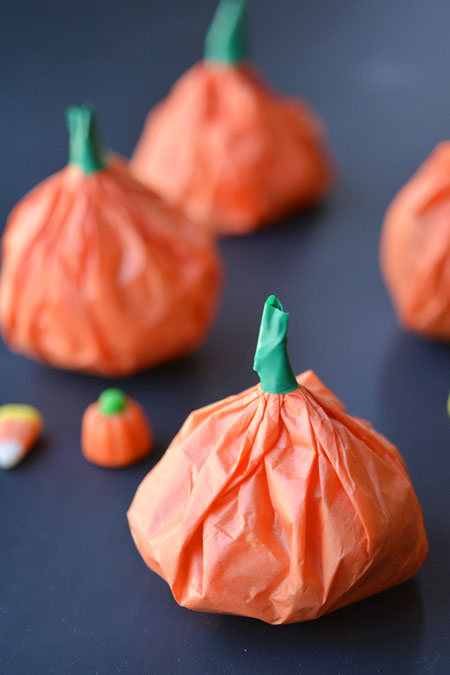 Pumpkin craft ideas - tissue paper pumpkins