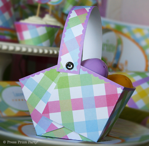 Spring Gingham Printables for Easter by Press Print Party! Printable baskets