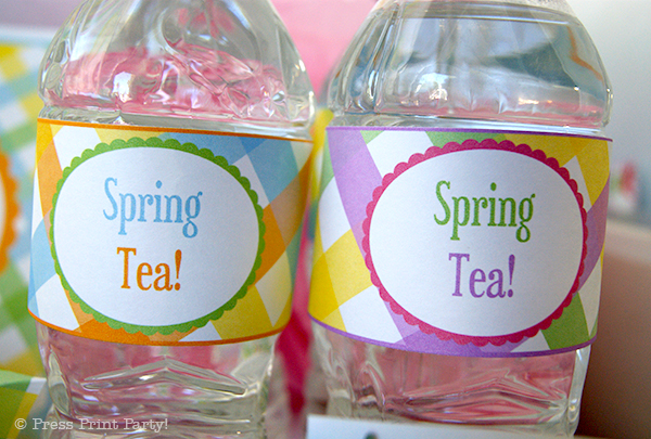 Spring Gingham Printables for Easter by Press Print Party! - Water bottle wraps