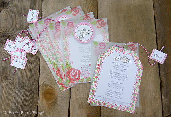 A Delightful Spring Tea Party - by Press Print Party. Printable Party Invitation