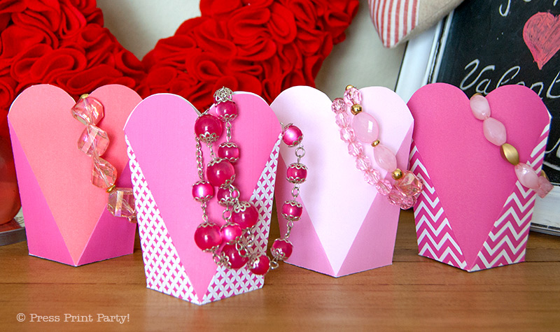 Free Valentine's day printable heart boxes - Press Print Party!