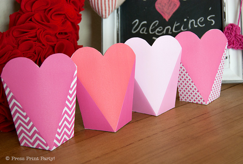 Free Valentine's day printable heart boxes - Press Print Party!