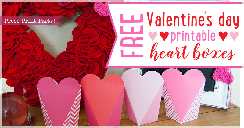 Free Valentine S Day Printable Heart Boxes Press Print Party