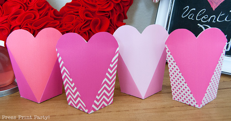 Free Valentine's day printable heart boxes - Press Print Party!