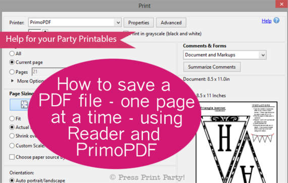 pdf file to one page