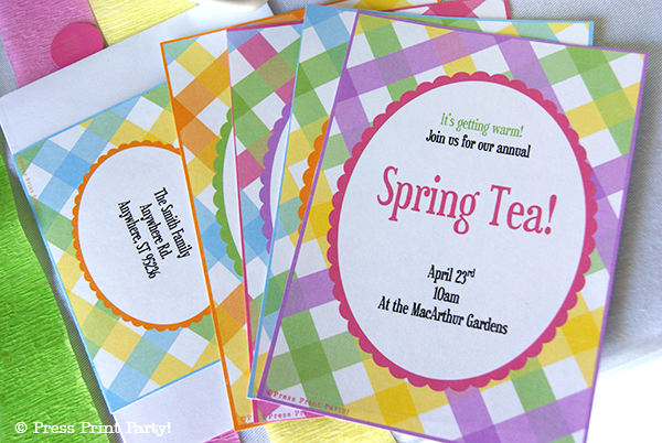 Spring Gingham Printables for Easter by Press Print Party! - Easter invitations