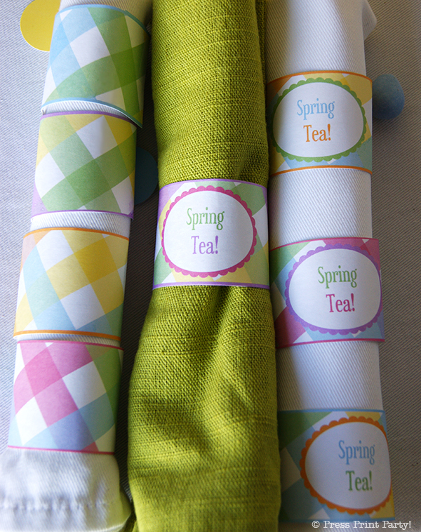 Spring Gingham Printables for Easter by Press Print Party! - Napkin rings