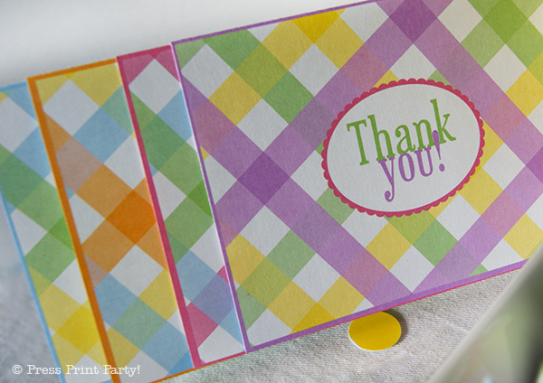 Spring Gingham Printables for Easter by Press Print Party! Thank you notes