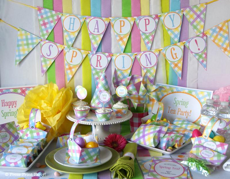 Spring Gingham Printables for Easter by Press Print Party!