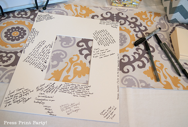 Yellow and Gray Damask Baby Shower Printables by Press Print Party - frame