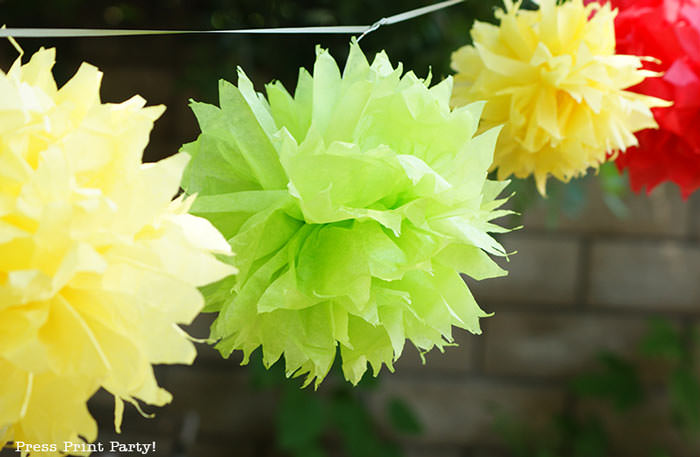 lemonade banner with pom pom lemonade stand Press Print Party