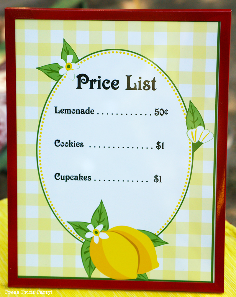 Free Lemonade Stand Printables - Press Print Party!