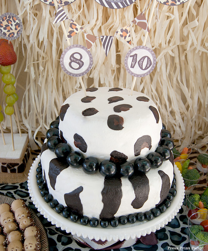 Get Wild african Animal party Safari theme Party Printables - Press Print Party! animal print cake