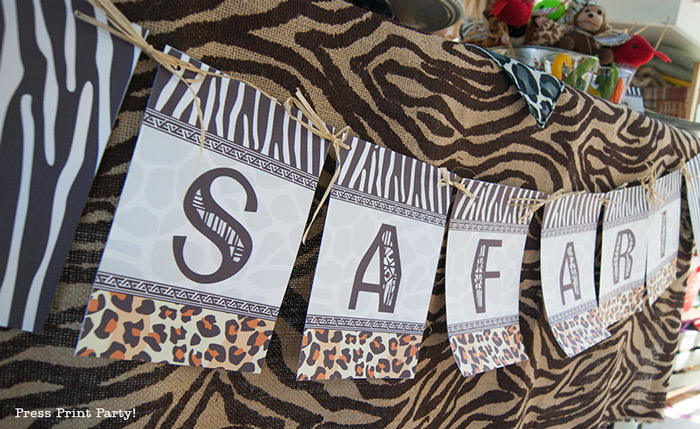 Get Wild african Animal party Safari theme Party Printables - Press Print Party! safari banner