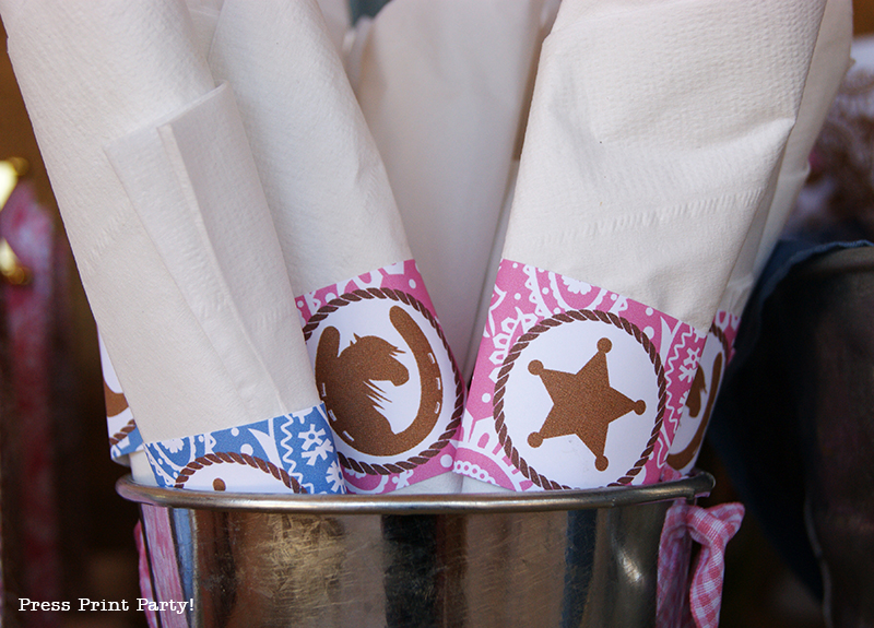 Country Cowgirl Western Party by Press Print Party! Napkin rings printables