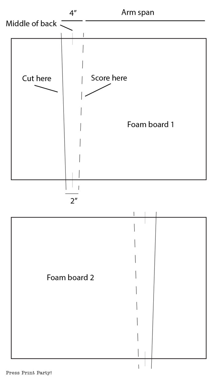 Butterfly costume foam board DIY template - Press Print Party!