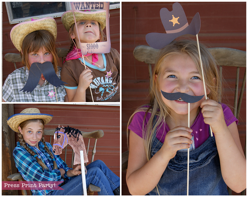 Western Photo Booth Props - Cowboy and Cowgirl by Press Print Party!