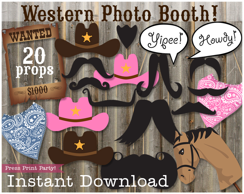 Country western photo 2025 booth props