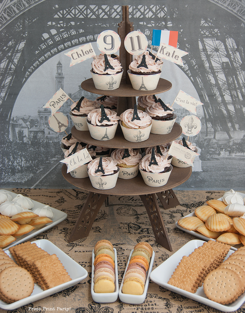 Cupcakes - Paris Party with a French Vintage flair - Press Print Party!