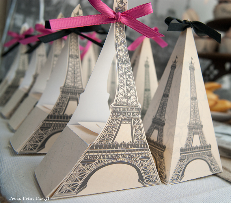 Favor Boxes - Paris Party with a French Vintage flair - Press Print Party!