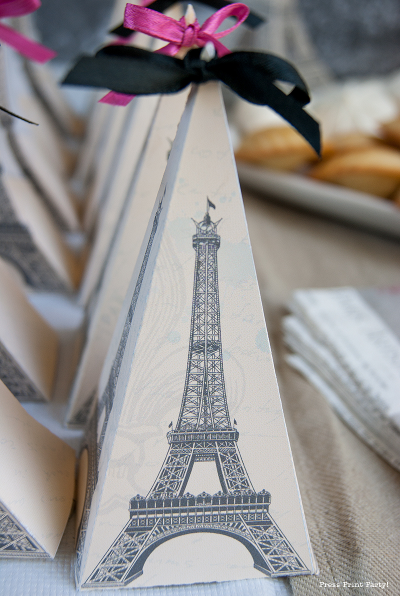 Favor Boxes - Paris Party with a French Vintage flair - Press Print Party!