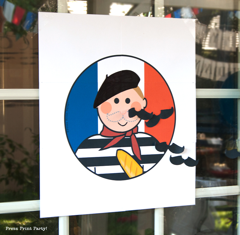Pin the mustache on the French guy printable- Press Print Party!