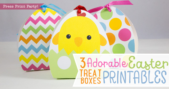 3 adorable Easter treat boxes for baskets - Press Print Party!