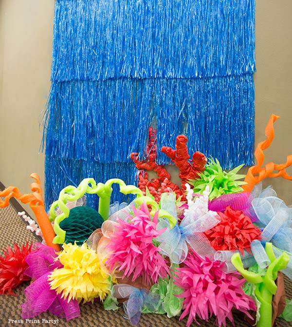 final coral reef with pool noodle coral and paper anemones