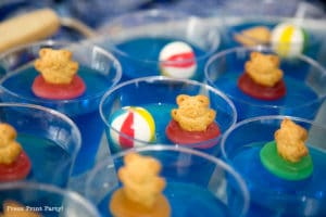 Pool Party Beach Ball Birthday Bash - Ideas and decorations by Press Print Party! Jello swimmers