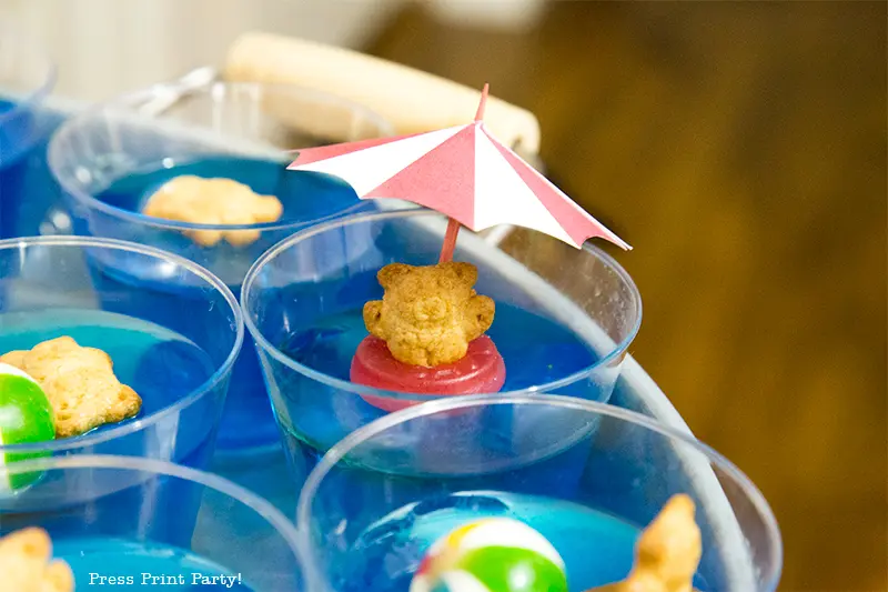 Teddy Bear Swimmers Easy Jello cup Treats. By Press Print Party!