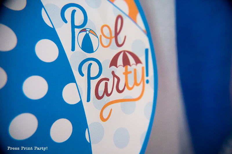 Pool Party Beach Ball Birthday Bash - Ideas and decorations by Press Print Party! Pool Party Banner