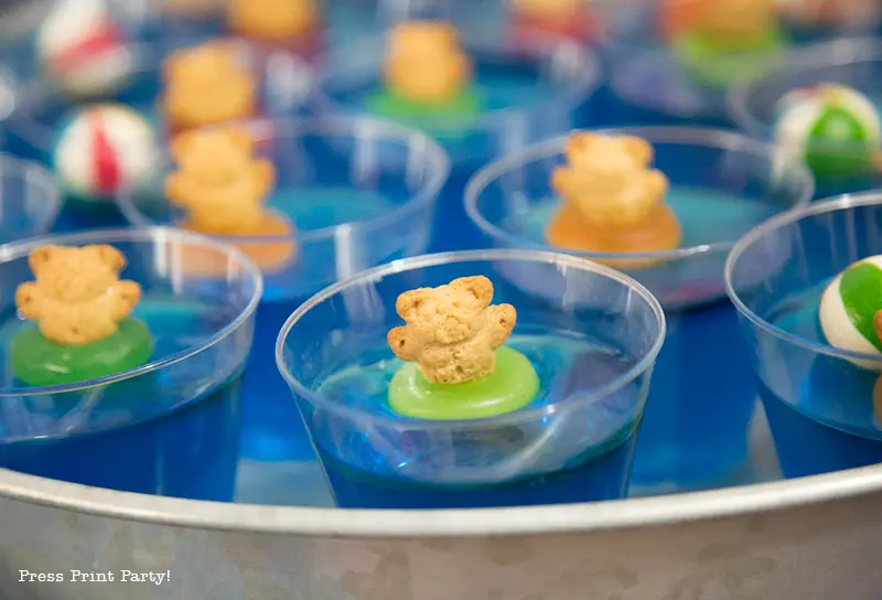 Teddy Bear Swimmers Easy Jello cup Treats. By Press Print Party!