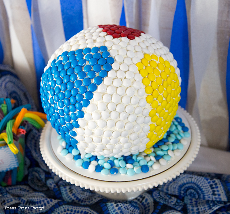 Pool Party Beach Ball Birthday Bash - Ideas and decorations by Press Print Party! Beach Ball Cake