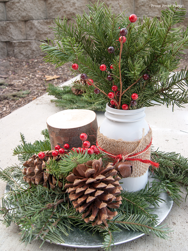 Rustic Christmas Centerpiece by Press Print Party!