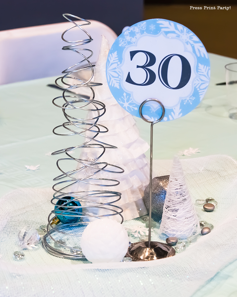 DIY Christmas Table Decor (Blue & Silver) Winter Wonderland