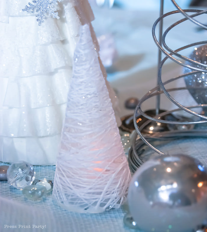 Engaging winter wonderland table setting Diy Christmas Table Decor Blue Silver Winter Wonderland